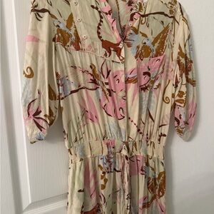 Poupette St. Barth Cream and Pink Jumpsuit/Skort